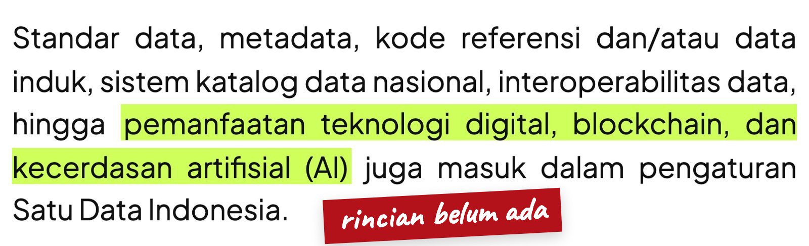 Kutipan situs DPR: pemanfaatan teknologi digital, blockchain, dan kecerdasan artifisial (AI) masuk pengaturan Satu Data Indonesia